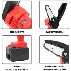 ECHOO Mini Wiederaufladbare Kabellose Elektrische Kettensäge Holzbearbeitungssäge Einhand-Elektrosäge - Dual Battery AU Plug -Elektrosägen Verkäufe 2022 68086581 5