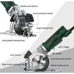 LIFCAUSAL Mini-Kreissäge 4,8 Ampere 4-1/2 Zoll Kompakte Kreissäge 3500 U/min Elektrische Kreissäge Mit Laserschnittführung Für Holzfliesen- Und Kunststoffschnitte 9 LIFCAUSAL Mini-Kreissäge 4,8 Ampere 4-1/2 Zoll Kompakte Kreissäge 3500 U/min Elektrische Kreissäge Mit Laserschnittführung Für Holzfliesen- Und Kunststoffschnitte -Elektrosägen Verkäufe 2022 68339831 3