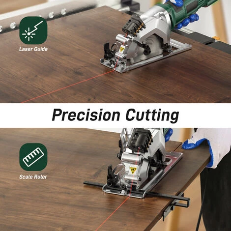 LIFCAUSAL Mini-Kreissäge 4,8 Ampere 4-1/2 Zoll Kompakte Kreissäge 3500 U/min Elektrische Kreissäge Mit Laserschnittführung Für Holzfliesen- Und Kunststoffschnitte 6 LIFCAUSAL Mini-Kreissäge 4,8 Ampere 4-1/2 Zoll Kompakte Kreissäge 3500 U/min Elektrische Kreissäge Mit Laserschnittführung Für Holzfliesen- Und Kunststoffschnitte – Bild 4