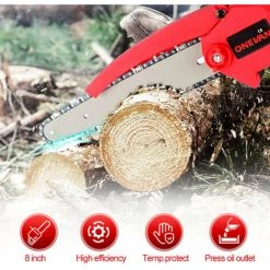 ONEVAN 8 Zoll 3000W Mini Astsäge Elektrische Kettensägen Mit Öler Lithium-Batterie Holzbearbeitung Garten Trimmen Saw Power Tools -Elektrosägen Verkäufe 2022 68678277 5