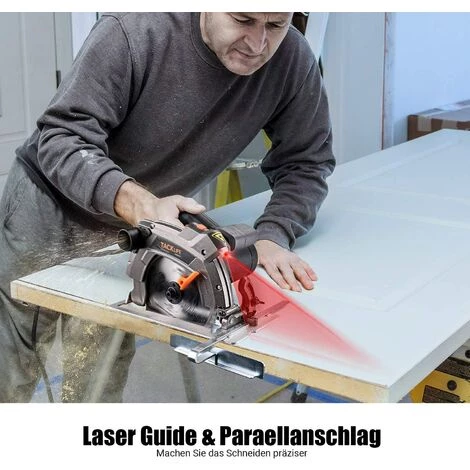 FEMOR Handkreissäge,Kreissäge 1500W 5000RPM, Max Schnitttiefe 65mm (90°) / 45mm (45°), 2 Blätter (190mm/24T, 185mm/40T) Mit Laser Und Doppelter Sicherheitsschalter Für Holz, Metall 5 FEMOR Handkreissäge,Kreissäge 1500W 5000RPM, Max Schnitttiefe 65mm (90°) / 45mm (45°), 2 Blätter (190mm/24T, 185mm/40T) Mit Laser Und Doppelter Sicherheitsschalter Für Holz, Metall – Bild 3