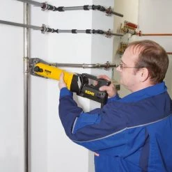 HEIMA-PRESS Radial-Pressmaschine Power-Press SE 230 V + Stahlkoffer + 3 Stk. Presszangen V 15, 18, 22 + Gratis Rohrabschneider -Elektrosägen Verkäufe 2022 9215713 4